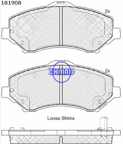 Jeep Cherokee Chrysler Grand Voyager brake pad FMSI:D1327-8389/8439/8481 OEM:68003701AA,F1327